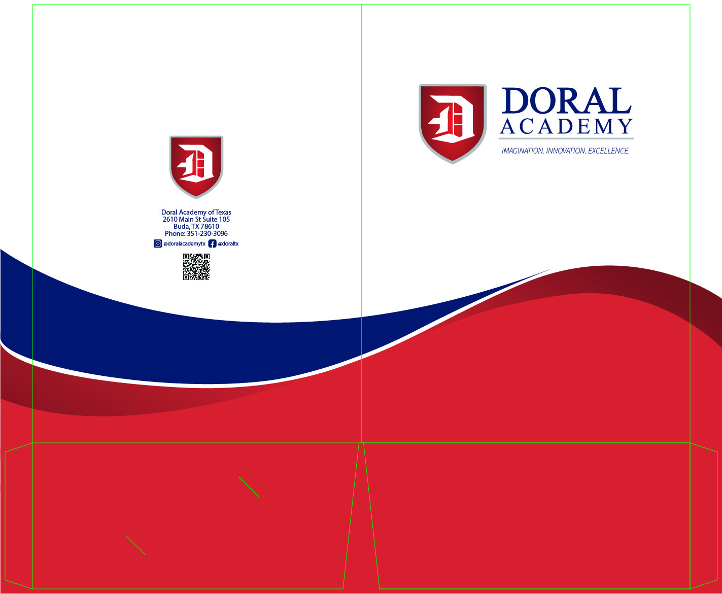 First proposed design option for Doral Academy's presentation folders