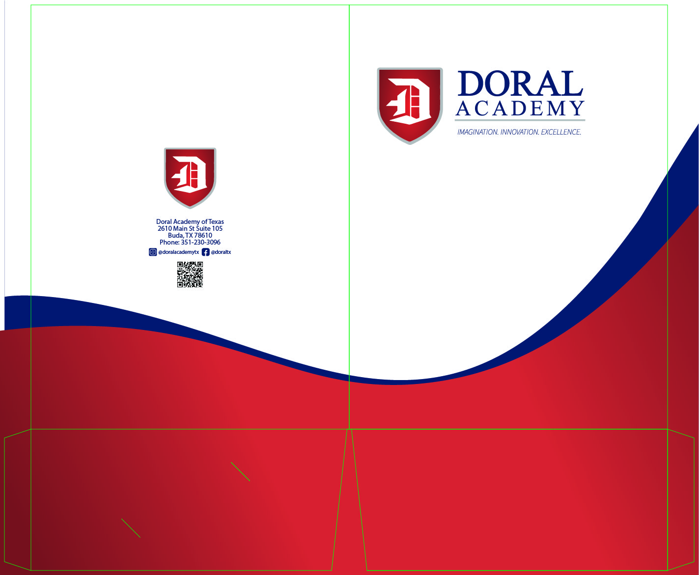 Second proposed design option for Doral Academy's presentation folders