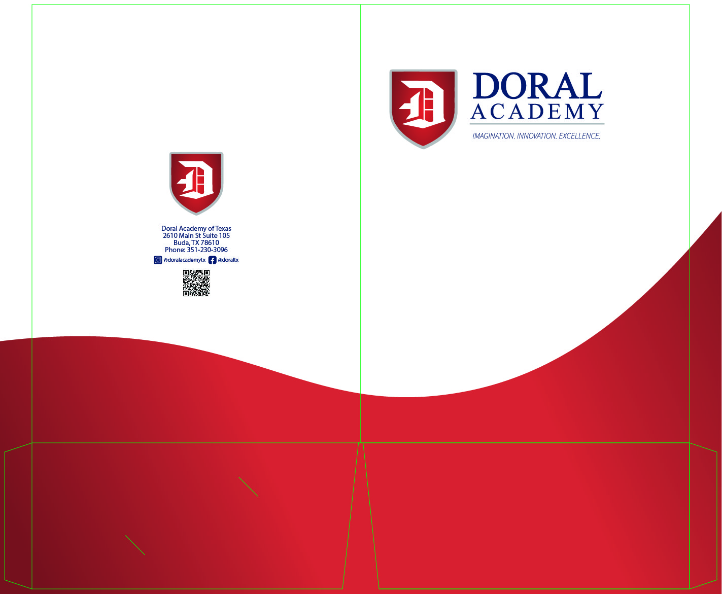 Third proposed design option for Doral Academy's presentation folders