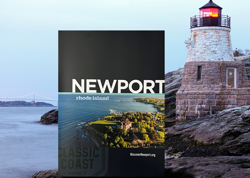 Image Discover Newport's Custom Folder with Castle Hill Lighthouse in background