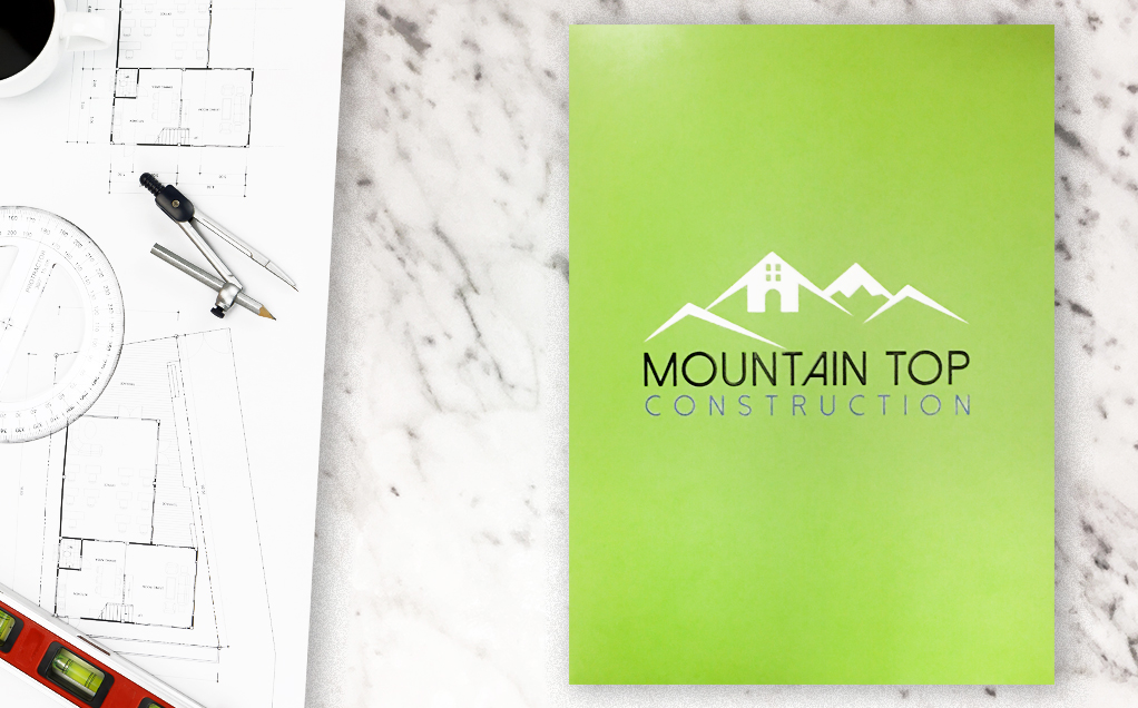Mountain Top Construction's Pocket Folder on Marble Top with Design Plans