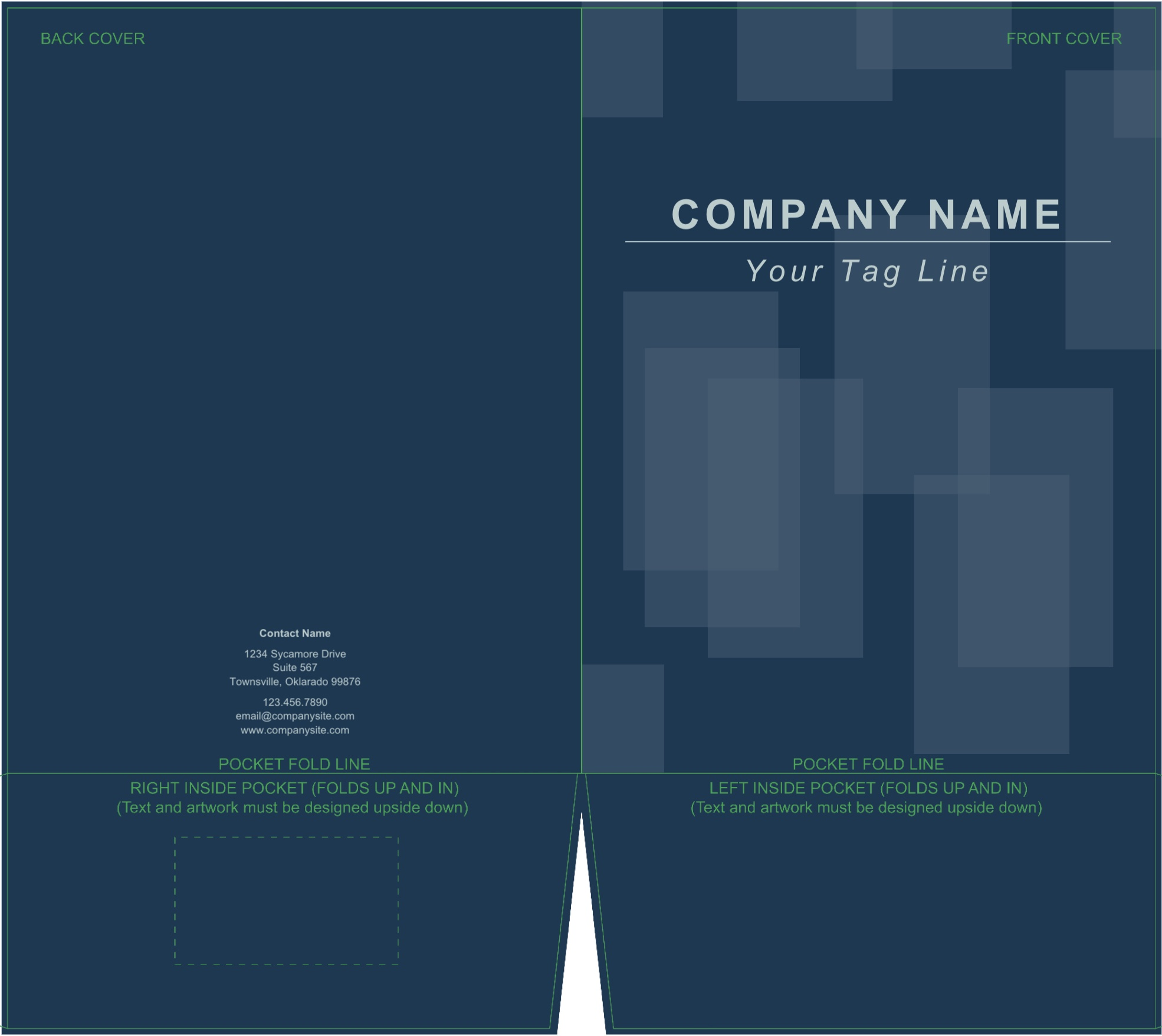 Rectangles Slate Blue real estate presentation folder template