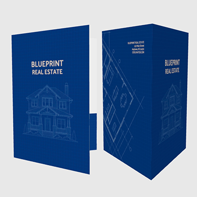 Blueprint Real Estate folder, folded preview