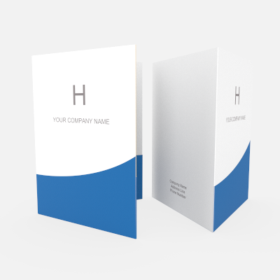 Blue Upslope folder, folded preview