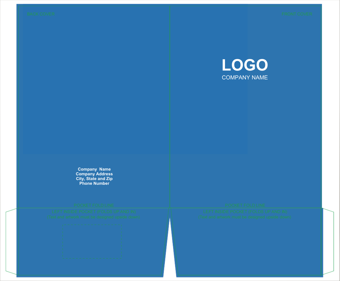 Solid Color Blue real estate presentation folder template