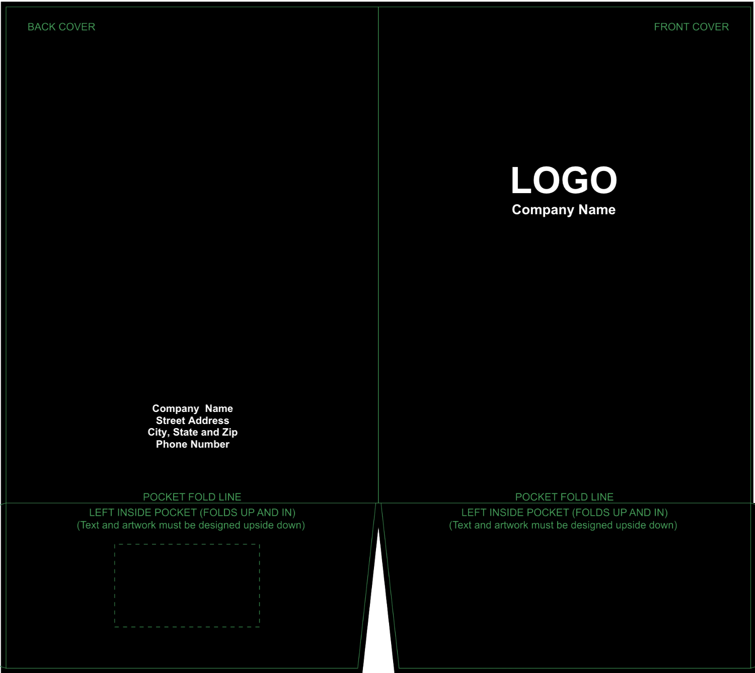 Solid Color Black real estate presentation folder template