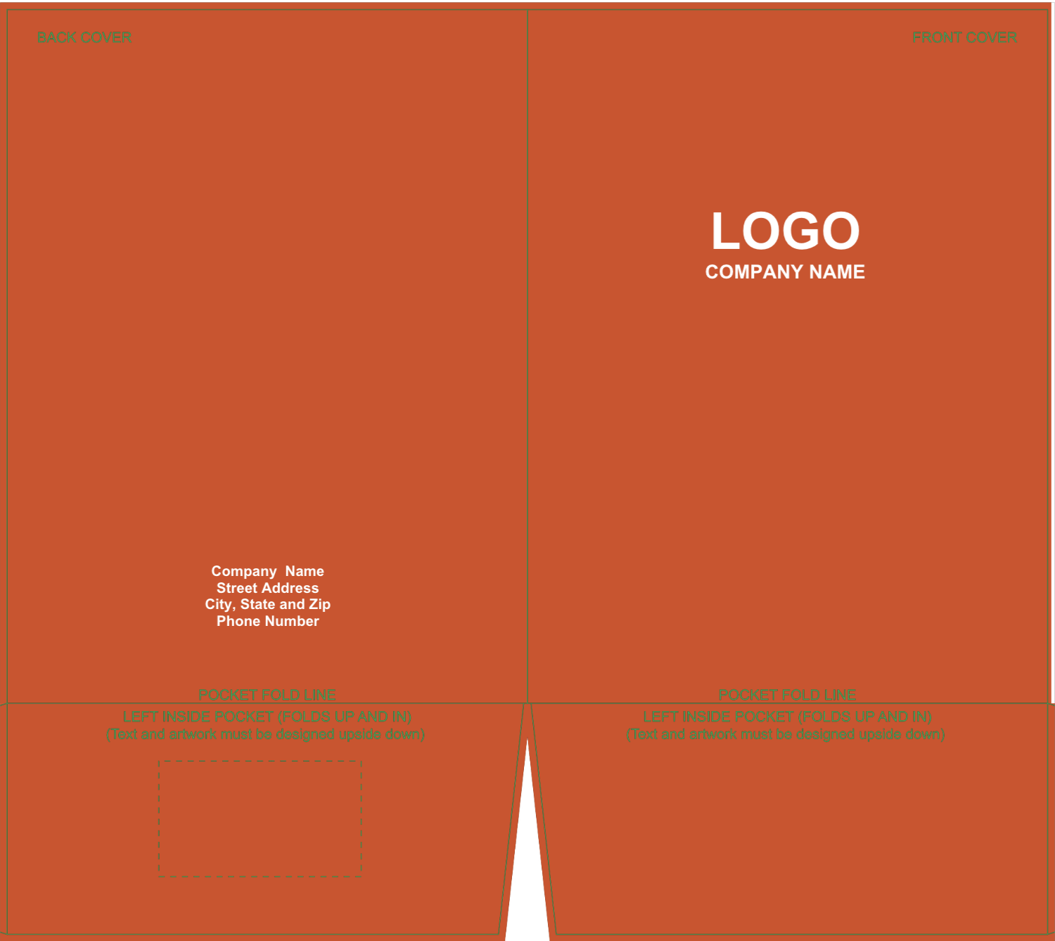 Solid Color Orange real estate presentation folder template